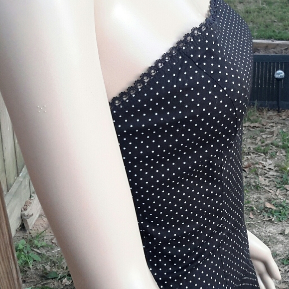 Ruby Rox Black White Polka Dots Strapless Fit Flar - Picture 8 of 12